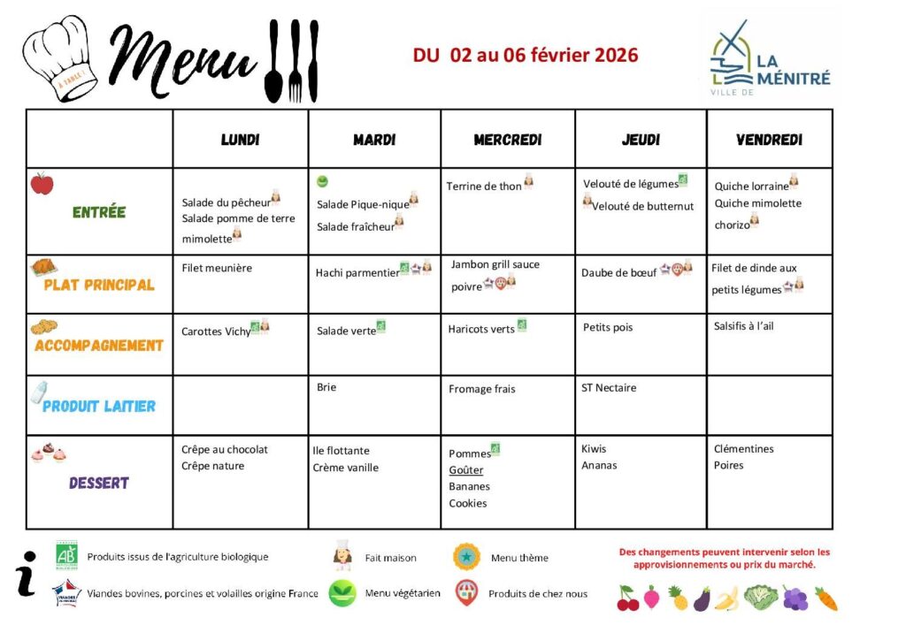 Image du document MENUS du 02 au 06 février 2026